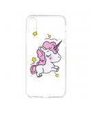 Shop4 - iPhone X Hoesje - Zachte Back Case Unicorn Cute Transparant