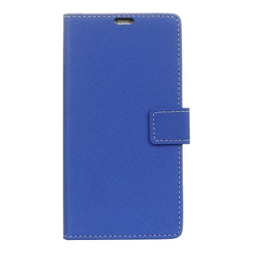 Shop4 - iPhone Xr Hoesje - Wallet Case Cross Grain Donker Blauw