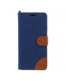 Shop4 - iPhone Xr Hoesje - Wallet Case Dutch Design Denim en Leer Donker Blauw