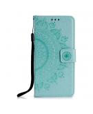 Shop4 - iPhone Xr Hoesje - Wallet Case Mandala Patroon Mint Groen