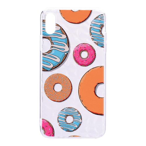 Shop4 - iPhone Xr Hoesje - Zachte Back Case 3D Diamant Donuts