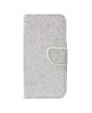 Shop4 - iPhone Xs Hoesje - Wallet Case Glitter Zilver