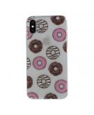 Shop4 - iPhone Xs Hoesje - Zachte Back Case Donuts Transparant