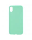 Shop4 - iPhone Xs Hoesje - Zachte Back Case Glans Mint Groen