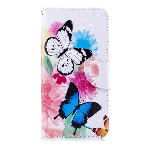 Shop4 - iPhone Xs Max Hoesje - Wallet Case Gekleurde Vlinders