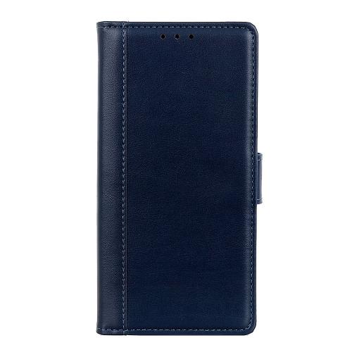 Shop4 - LG Q60 Hoesje - Wallet Case Grain Blauw