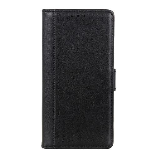 Shop4 - LG Q60 Hoesje - Wallet Case Grain Zwart