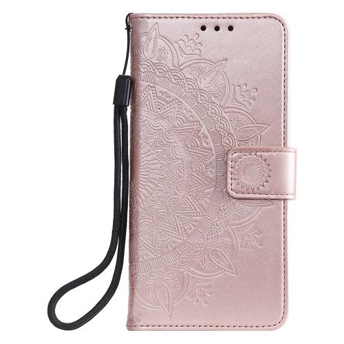 Shop4 - Motorola Moto E7i Power Hoesje - Wallet Case Mandala Patroon Rosé Goud