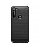 Shop4 - Motorola Moto G Pro Hoesje - Zachte Back Case Brushed Carbon Zwart