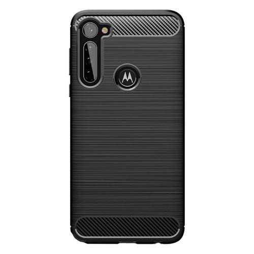 Shop4 - Motorola Moto G Pro Hoesje - Zachte Back Case Brushed Carbon Zwart