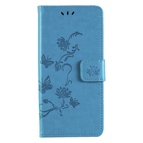 Shop4 - Motorola Moto G100 Hoesje - Wallet Case Vlinder Patroon Blauw