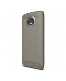 Shop4 - Motorola Moto G5s Hoesje - Zachte Back Case Brushed Carbon Grijs