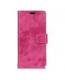 Shop4 - Motorola Moto G7 Hoesje - Wallet Case Vintage Roze