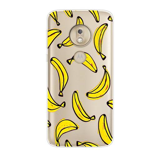 Shop4 - Motorola Moto G7 Power Hoesje - Zachte Back Case Bananen Transparant