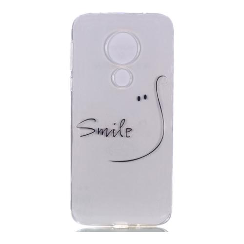 Shop4 - Motorola Moto G7 Power Hoesje - Zachte Back Case Smile Transparant