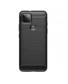 Shop4 - Motorola Moto G9 Power Hoesje - Zachte Back Case Brushed Carbon Zwart