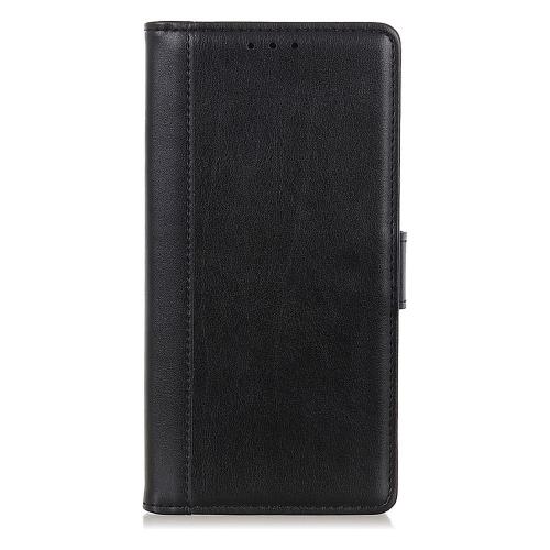 Shop4 - Motorola One Zoom Hoesje - Wallet Case Grain Zwart