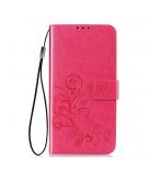 Shop4 - Nokia 3.2 Hoesje - Wallet Case Bloemen Patroon Roze