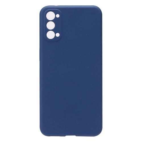 Shop4 - Oppo Reno4 Pro 5G Hoesje - Zachte Back Case Mat Donker Blauw