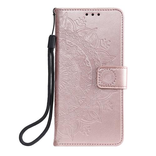 Shop4 - Samsung Galaxy A02s Hoesje - Wallet Case Mandala Patroon Rosé Goud
