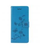 Shop4 - Samsung Galaxy A03s Hoesje - Wallet Case Vlinder Patroon Blauw