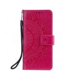 Shop4 - Samsung Galaxy A21s Hoesje - Wallet Case Mandala Patroon Roze