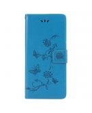 Shop4 - Samsung Galaxy A21s Hoesje - Wallet Case Vlinder Patroon Blauw