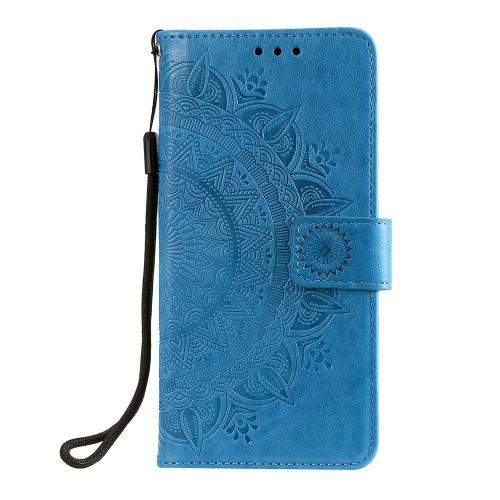 Shop4 - Samsung Galaxy A22 4G Hoesje - Wallet Case Mandala Patroon Blauw