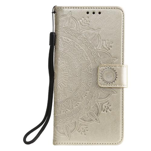 Shop4 - Samsung Galaxy A22 4G Hoesje - Wallet Case Mandala Patroon Goud