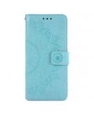 Shop4 - Samsung Galaxy A22 4G Hoesje - Wallet Case Mandala Patroon Mint Groen
