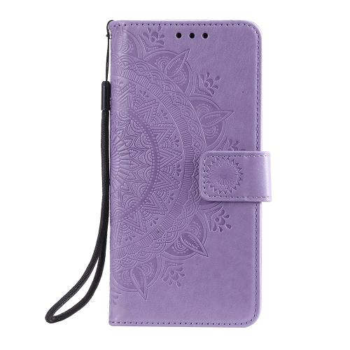Shop4 - Samsung Galaxy A22 4G Hoesje - Wallet Case Mandala Patroon Paars