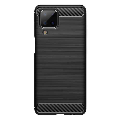Shop4 - Samsung Galaxy A22 4G Hoesje - Zachte Back Case Brushed Carbon Zwart