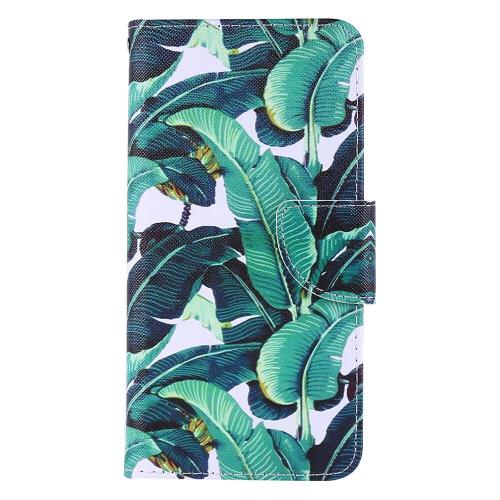 Shop4 - Samsung Galaxy A22 5G Hoesje - Wallet Case Bananen Bladeren Groen