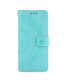 Shop4 - Samsung Galaxy A22 5G Hoesje - Wallet Case Mandala Patroon Mint Groen