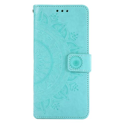 Shop4 - Samsung Galaxy A22 5G Hoesje - Wallet Case Mandala Patroon Mint Groen