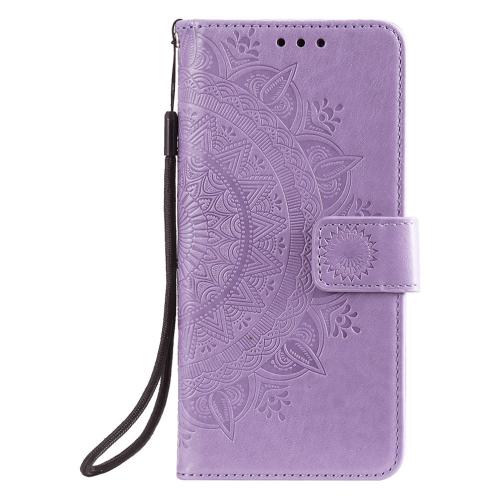 Shop4 - Samsung Galaxy A22 5G Hoesje - Wallet Case Mandala Patroon Paars