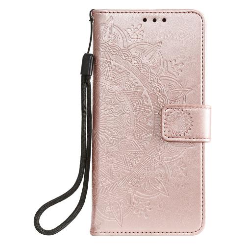 Shop4 - Samsung Galaxy A22 5G Hoesje - Wallet Case Mandala Patroon Rosé Goud