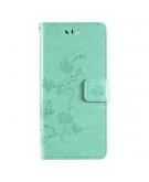 Shop4 - Samsung Galaxy A22 5G Hoesje - Wallet Case Vlinder Patroon Groen