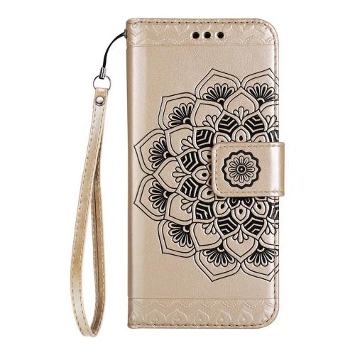 Shop4 - Samsung Galaxy A3 (2017) Hoesje - Wallet Case Vintage Mandala Goud