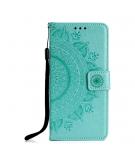 Shop4 - Samsung Galaxy A30s Hoesje - Wallet Case Mandala Patroon Mint Groen