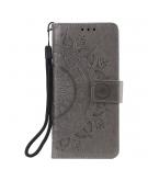 Shop4 - Samsung Galaxy A31 Hoesje - Wallet Case Mandala Patroon Grijs