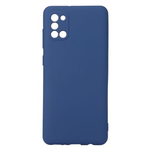 Shop4 - Samsung Galaxy A31 Hoesje - Zachte Back Case Mat Donker Blauw
