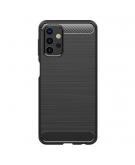 Shop4 - Samsung Galaxy A32 5G Hoesje - Zachte Back Case Brushed Carbon Zwart