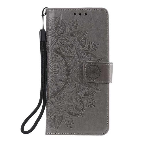 Shop4 - Samsung Galaxy A32 Hoesje - Wallet Case Mandala Patroon Grijs