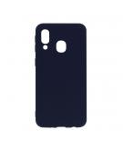 Shop4 - Samsung Galaxy A40 Hoesje - Zachte Back Case Mat Donker Blauw
