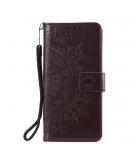 Shop4 - Samsung Galaxy A41 Hoesje - Wallet Case Mandala Patroon Donker Bruin