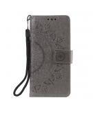 Shop4 - Samsung Galaxy A41 Hoesje - Wallet Case Mandala Patroon Grijs