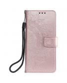 Shop4 - Samsung Galaxy A42 5G Hoesje - Wallet Case Mandala Patroon Rosé Goud