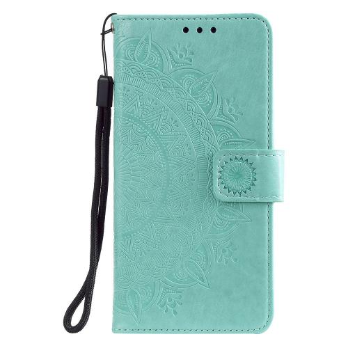 Shop4 - Samsung Galaxy A52 Hoesje - Wallet Case Mandala Patroon Mint Groen