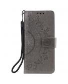 Shop4 - Samsung Galaxy A71 Hoesje - Wallet Case Mandala Patroon Grijs